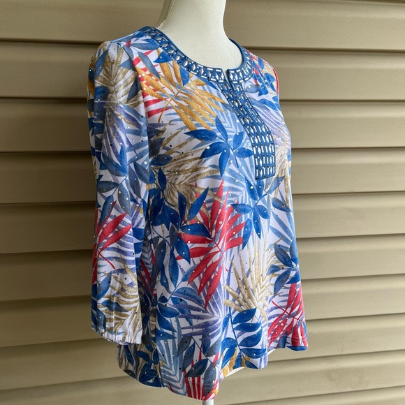 •Cathy Daniels Petites • Embellished Tunic Top - Size Medium - Picture 4 of 7